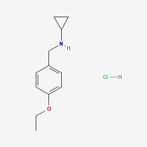 molecular formula C12H18ClNO B2772900 N-(4-Ethoxybenzyl)cyclopropanamine hydrochloride CAS No. 1050214-32-8; 892571-13-0