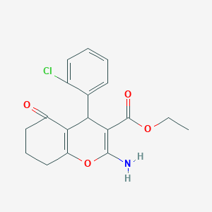 molecular formula C18H18ClNO4 B2772903 ethyl 2-amino-4-(2-chlorophenyl)-5-oxo-5,6,7,8-tetrahydro-4H-chromene-3-carboxylate CAS No. 333341-09-6