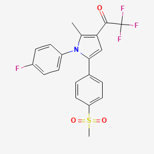 2,2,2-Trifluoro-1-[1-(4-fluorophenyl)-2-methyl-5-(4-methylsulfonylphenyl)pyrrol-3-yl]ethanone