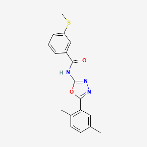 N-[5-(2,5-dimethylphenyl)-1,3,4-oxadiazol-2-yl]-3-methylsulfanylbenzamide