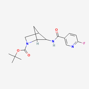 molecular formula C16H20FN3O3 B2772925 Tert-butyl 5-(6-fluoropyridine-3-amido)-2-azabicyclo[2.1.1]hexane-2-carboxylate CAS No. 2094457-33-5