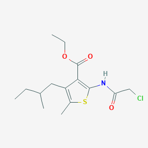 molecular formula C15H22ClNO3S B2772945 Ethyl 2-(2-chloroacetamido)-5-methyl-4-(2-methylbutyl)thiophene-3-carboxylate CAS No. 733031-09-9