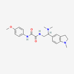 molecular formula C22H28N4O3 B2772947 N1-(2-(dimethylamino)-2-(1-methylindolin-5-yl)ethyl)-N2-(4-methoxyphenyl)oxalamide CAS No. 922089-59-6