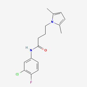 molecular formula C16H18ClFN2O B2772955 N-(3-氯-4-氟苯基)-4-(2,5-二甲基-1H-吡咯-1-基)丁酰胺 CAS No. 1251561-84-8