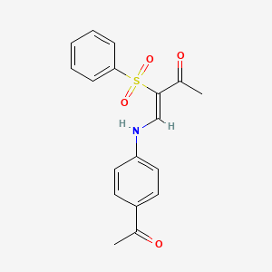 4-((4-Acetylphenyl)amino)-3-(phenylsulfonyl)but-3-EN-2-one