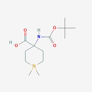 molecular formula C13H25NO4Si B2772962 4-((叔丁氧羰基)氨基)-1,1-二甲基硅烷-4-羧酸 CAS No. 2567498-48-8