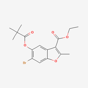 molecular formula C17H19BrO5 B2772968 Ethyl 6-bromo-5-[(2,2-dimethylpropanoyl)oxy]-2-methyl-1-benzofuran-3-carboxylate CAS No. 308295-50-3