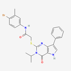 molecular formula C24H23BrN4O2S B2772970 N-(4-溴-3-甲基苯基)-2-((3-异丙基-4-氧代-7-苯基-4,5-二氢-3H-吡咯并[3,2-d]嘧啶-2-基)硫醚)乙酰胺 CAS No. 1794959-55-9