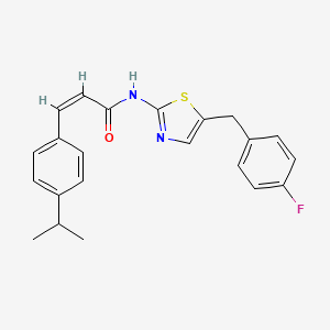 molecular formula C22H21FN2OS B2772971 (Z)-N-(5-(4-fluorobenzyl)thiazol-2-yl)-3-(4-isopropylphenyl)acrylamide CAS No. 463358-00-1