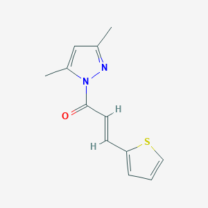 molecular formula C12H12N2OS B2772988 (2E)-1-(3,5-dimethyl-1H-pyrazol-1-yl)-3-(thiophen-2-yl)prop-2-en-1-one CAS No. 479257-95-9
