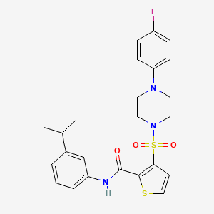 molecular formula C24H26FN3O3S2 B2773001 3-{[4-(4-氟苯基)哌嗪-1-基]磺酰}-N-[3-(异丙基)苯基]噻吩-2-甲酰胺 CAS No. 1291838-61-3