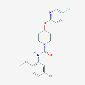 molecular formula C18H19Cl2N3O3 B2773002 N-(5-chloro-2-methoxyphenyl)-4-((5-chloropyridin-2-yl)oxy)piperidine-1-carboxamide CAS No. 1448027-36-8