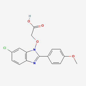 molecular formula C16H13ClN2O4 B2773003 2-{[6-chloro-2-(4-methoxyphenyl)-1H-1,3-benzimidazol-1-yl]oxy}acetic acid CAS No. 338978-98-6