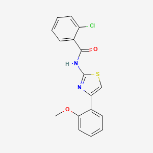 molecular formula C17H13ClN2O2S B2773006 2-chloro-N-(4-(2-methoxyphenyl)thiazol-2-yl)benzamide CAS No. 313364-40-8