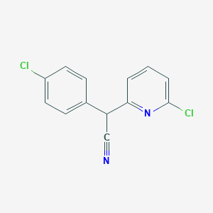 molecular formula C13H8Cl2N2 B2773008 2-(4-Chlorophenyl)-2-(6-chloropyridin-2-yl)acetonitrile CAS No. 339114-86-2