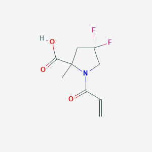 molecular formula C9H11F2NO3 B2773013 4,4-Difluoro-2-methyl-1-prop-2-enoylpyrrolidine-2-carboxylic acid CAS No. 2305564-87-6