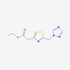 molecular formula C10H12N4O2S B2773017 乙酸2-[2-(1H-1,2,4-三唑-1-基甲基)-1,3-噻唑-4-基]乙酯 CAS No. 400087-57-2