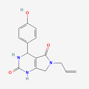 molecular formula C15H15N3O3 B2773018 6-allyl-4-(4-hydroxyphenyl)-3,4,6,7-tetrahydro-1H-pyrrolo[3,4-d]pyrimidine-2,5-dione CAS No. 923110-64-9