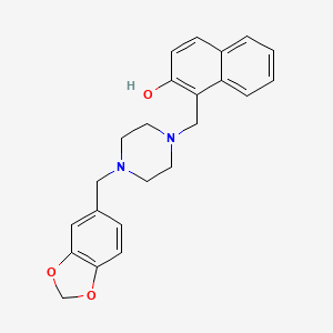 molecular formula C23H24N2O3 B2773019 1-((4-(苯并[d][1,3]二噁杂环-5-基甲基)哌嗪-1-基)甲基)萘-2-醇 CAS No. 307341-14-6