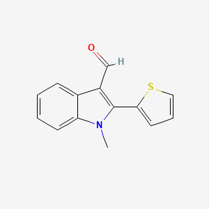 molecular formula C14H11NOS B2773022 1-methyl-2-thien-2-yl-1H-indole-3-carbaldehyde CAS No. 903162-53-8