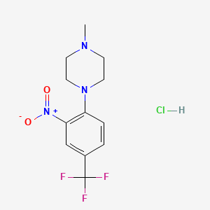 molecular formula C12H15ClF3N3O2 B2773037 1-甲基-4-[2-硝基-4-(三氟甲基)苯基]哌嗪盐酸盐 CAS No. 298703-18-1