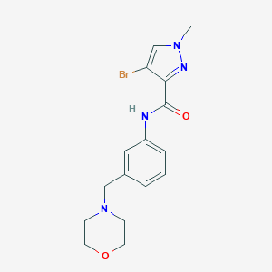 molecular formula C16H19BrN4O2 B277304 4-bromo-1-methyl-N-[3-(4-morpholinylmethyl)phenyl]-1H-pyrazole-3-carboxamide 