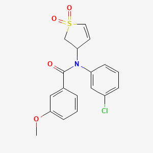 molecular formula C18H16ClNO4S B2773042 N-(3-chlorophenyl)-N-(1,1-dioxido-2,3-dihydrothiophen-3-yl)-3-methoxybenzamide CAS No. 863007-66-3