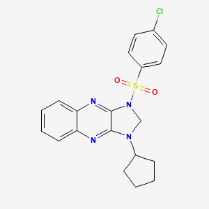 molecular formula C20H19ClN4O2S B2773043 1-((4-chlorophenyl)sulfonyl)-3-cyclopentyl-2,3-dihydro-1H-imidazo[4,5-b]quinoxaline CAS No. 848916-06-3