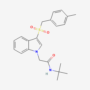 molecular formula C22H26N2O3S B2773063 N-(tert-butyl)-2-(3-((4-methylbenzyl)sulfonyl)-1H-indol-1-yl)acetamide CAS No. 878063-00-4