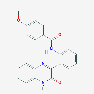 molecular formula C23H19N3O3 B2773068 N-(2-(3-hydroxyquinoxalin-2-yl)-6-methylphenyl)-4-methoxybenzamide CAS No. 1797217-19-6