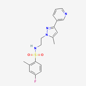 molecular formula C18H19FN4O2S B2773078 4-氟-2-甲基-N-(2-(5-甲基-3-(吡啶-3-基)-1H-吡咯-1-基)乙基)苯磺酰胺 CAS No. 2034510-68-2