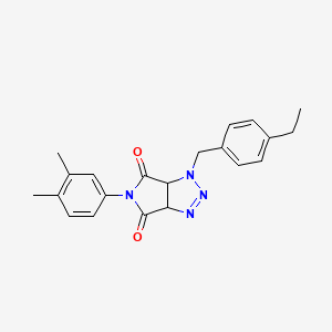 molecular formula C21H22N4O2 B2773086 5-(3,4-二甲基苯基)-1-(4-乙基苯基甲基)-1,6a-二氢吡咯并[3,4-d][1,2,3]三唑-4,6(3aH,5H)-二酮 CAS No. 1008262-99-4