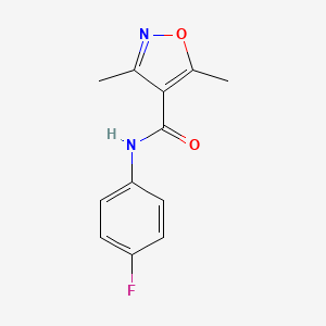molecular formula C12H11FN2O2 B2773087 N-(4-fluorophenyl)-3,5-dimethyl-4-isoxazolecarboxamide CAS No. 167538-01-4