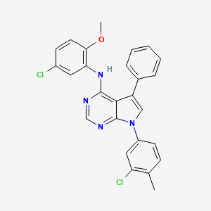 molecular formula C26H20Cl2N4O B2773092 N-(5-chloro-2-methoxyphenyl)-7-(3-chloro-4-methylphenyl)-5-phenyl-7H-pyrrolo[2,3-d]pyrimidin-4-amine CAS No. 477230-43-6