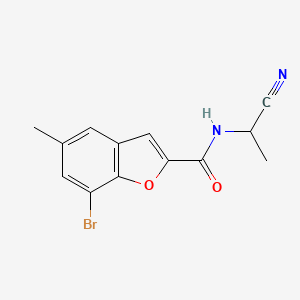 molecular formula C13H11BrN2O2 B2773093 7-bromo-N-(1-cyanoethyl)-5-methyl-1-benzofuran-2-carboxamide CAS No. 1797119-95-9