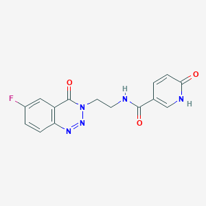 molecular formula C15H12FN5O3 B2773094 N-(2-(6-氟-4-氧代苯并[d][1,2,3]三唑-3(4H)-基)乙基)-6-氧代-1,6-二氢吡啶-3-甲酰胺 CAS No. 1903687-78-4