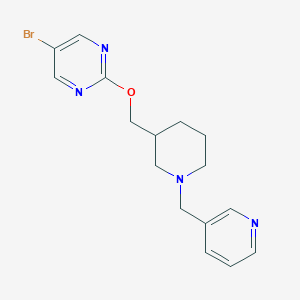 molecular formula C16H19BrN4O B2773098 5-Bromo-2-[[1-(pyridin-3-ylmethyl)piperidin-3-yl]methoxy]pyrimidine CAS No. 2379993-39-0