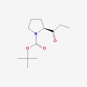 molecular formula C12H21NO3 B2773108 (S)-叔丁基2-丙酰吡咯啉-1-甲酸酯 CAS No. 100334-80-3