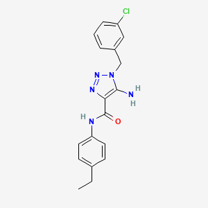 molecular formula C18H18ClN5O B2773111 5-amino-1-(3-chlorobenzyl)-N-(4-ethylphenyl)-1H-1,2,3-triazole-4-carboxamide CAS No. 899973-81-0