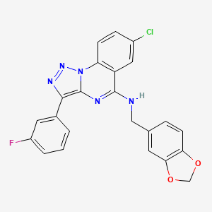 molecular formula C23H15ClFN5O2 B2773115 N-(1,3-苯并二噁英-5-基甲基)-7-氯-3-(3-氟苯基)[1,2,3]三唑并[1,5-a]喹唑啉-5-胺 CAS No. 931963-39-2