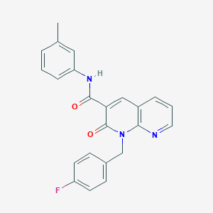 molecular formula C23H18FN3O2 B2773123 1-[(4-fluorophenyl)methyl]-N-(3-methylphenyl)-2-oxo-1,2-dihydro-1,8-naphthyridine-3-carboxamide CAS No. 946331-42-6