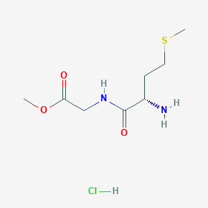 molecular formula C8H17ClN2O3S B2773128 甲基-2-[[(2S)-2-氨基-4-甲基硫代丁酰胺]氨基]乙酸酯;盐酸盐 CAS No. 58173-47-0