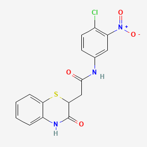 molecular formula C16H12ClN3O4S B2773132 N-(4-chloro-3-nitrophenyl)-2-(3-oxo-3,4-dihydro-2H-1,4-benzothiazin-2-yl)acetamide CAS No. 1017661-60-7