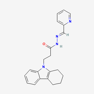 molecular formula C21H22N4O B2773134 N'-[(pyridin-2-yl)methylidene]-3-(2,3,4,9-tetrahydro-1H-carbazol-9-yl)propanehydrazide CAS No. 612047-88-8