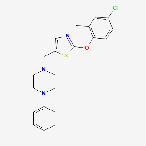 molecular formula C21H22ClN3OS B2773136 1-{[2-(4-氯-2-甲基苯氧基)-1,3-噻唑-5-基]甲基}-4-苯基哌嗪 CAS No. 439097-09-3