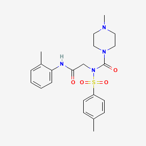 molecular formula C22H28N4O4S B2773139 4-methyl-N-(2-oxo-2-(o-tolylamino)ethyl)-N-tosylpiperazine-1-carboxamide CAS No. 887196-67-0