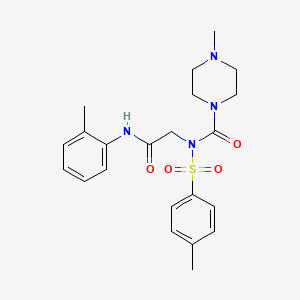 molecular formula C22H28N4O4S B2773139 4-甲基-N-(2-氧代-2-(邻甲苯基氨基)乙基)-N-对甲苯磺酰哌嗪-1-羧酰胺 CAS No. 887196-67-0