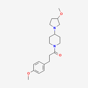 molecular formula C20H30N2O3 B2773141 3-(4-Methoxyphenyl)-1-(4-(3-methoxypyrrolidin-1-yl)piperidin-1-yl)propan-1-one CAS No. 2320574-15-8
