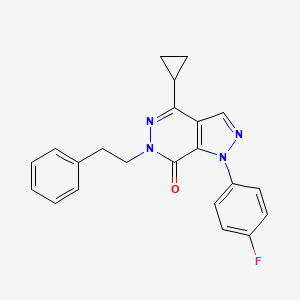 molecular formula C22H19FN4O B2773142 4-cyclopropyl-1-(4-fluorophenyl)-6-phenethyl-1H-pyrazolo[3,4-d]pyridazin-7(6H)-one CAS No. 1105238-41-2