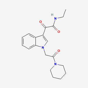 molecular formula C19H23N3O3 B2773143 N-ethyl-2-oxo-2-[1-(2-oxo-2-piperidin-1-ylethyl)indol-3-yl]acetamide CAS No. 872860-93-0